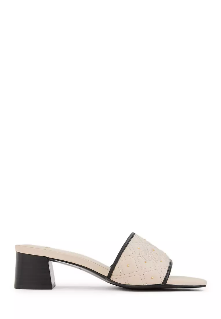 Discount on BONIA  shoes - SKU: Beige Lean Heeled Sandals