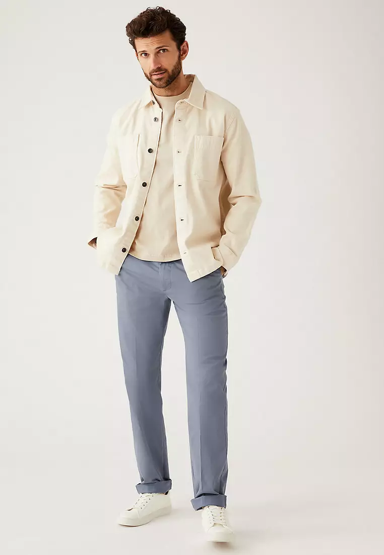 Regular Fit Cotton Rich Super Lightweight Chinos
