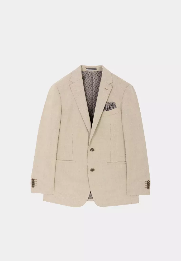 Khaki Houndstooth Tailored Suit