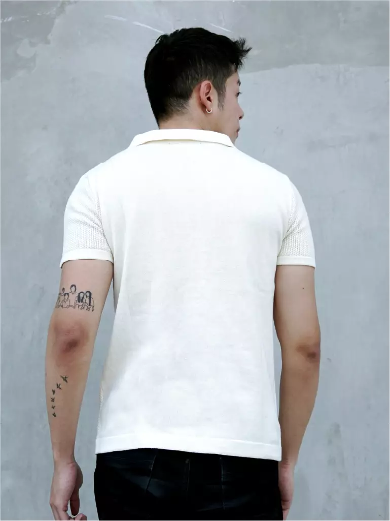 Kale LOUVRE WHITE/ Polo Shirt Pria / Atasan Kaos Polo Rajut Pria / Kaos Pria / Baju Kaos Pria