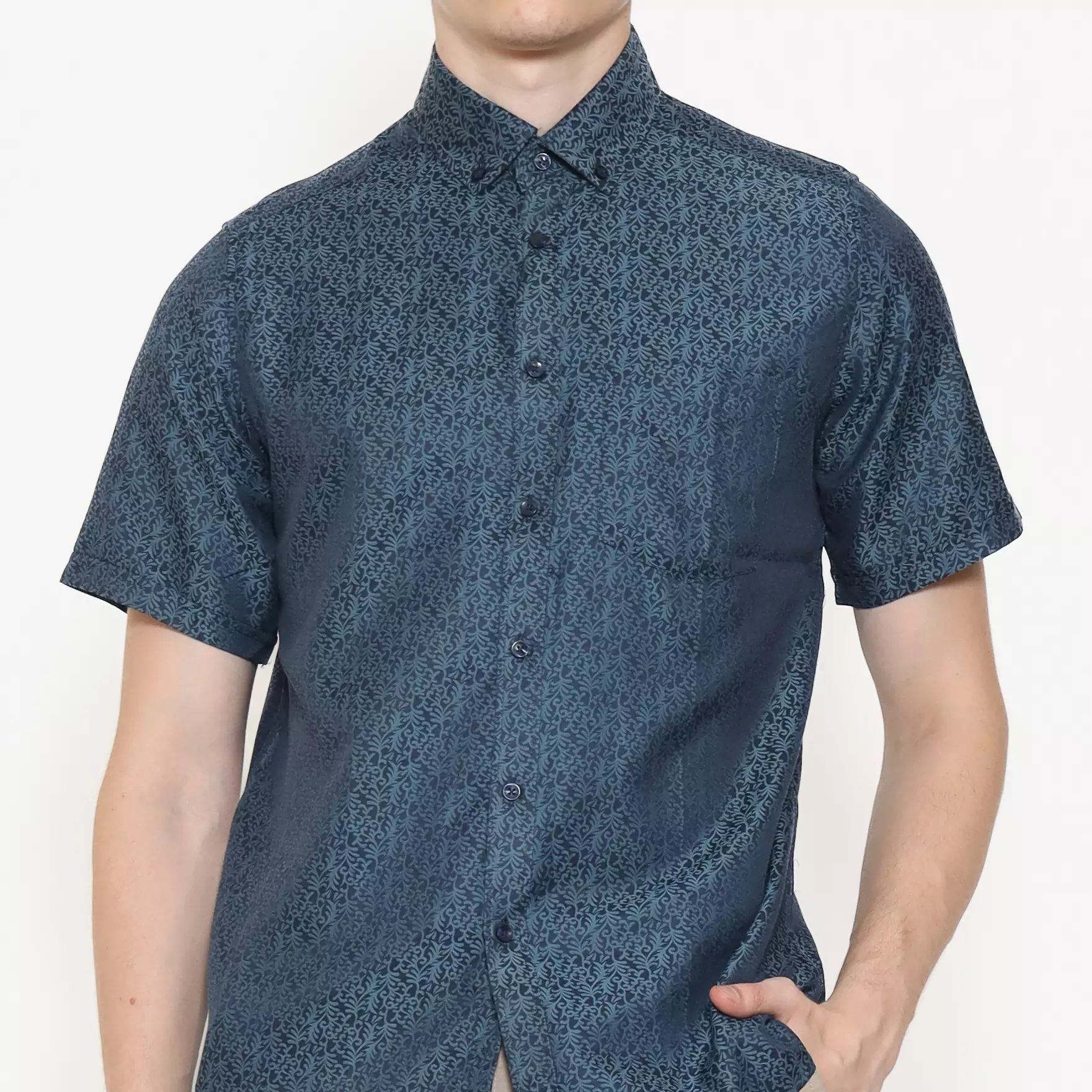 Schoeller Kemeja Formal Pria Lengan Pendek – Navy – Slim Fit | Artikel MSNS