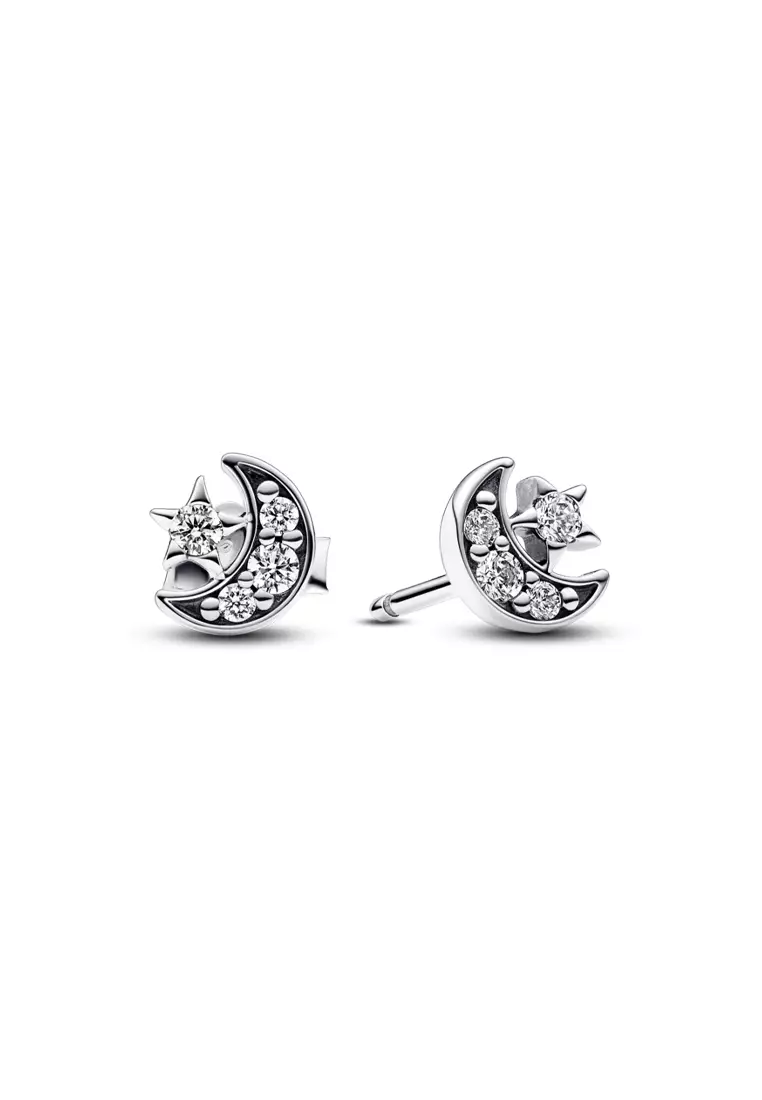 Sparkling pandora sale logo stud earrings