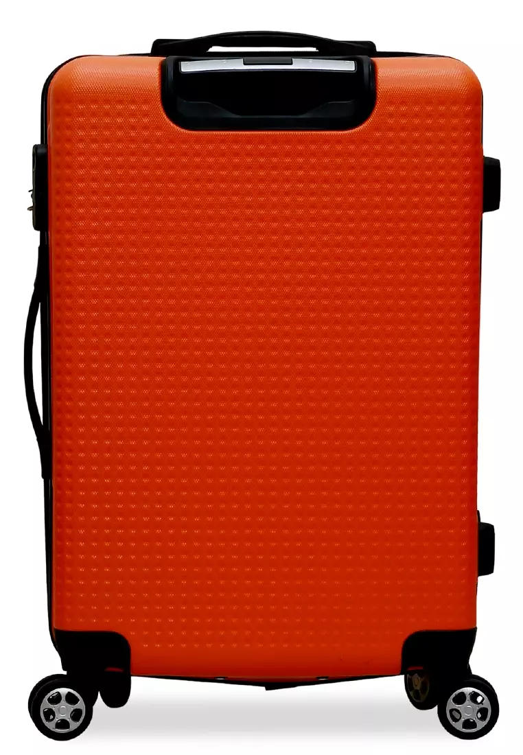 Isvara Tas Koper Hardcase One Set Unisex Large Compartment Suitcase Code Lock System Material ABS+PVC Coated ORIGINAL - Orange
