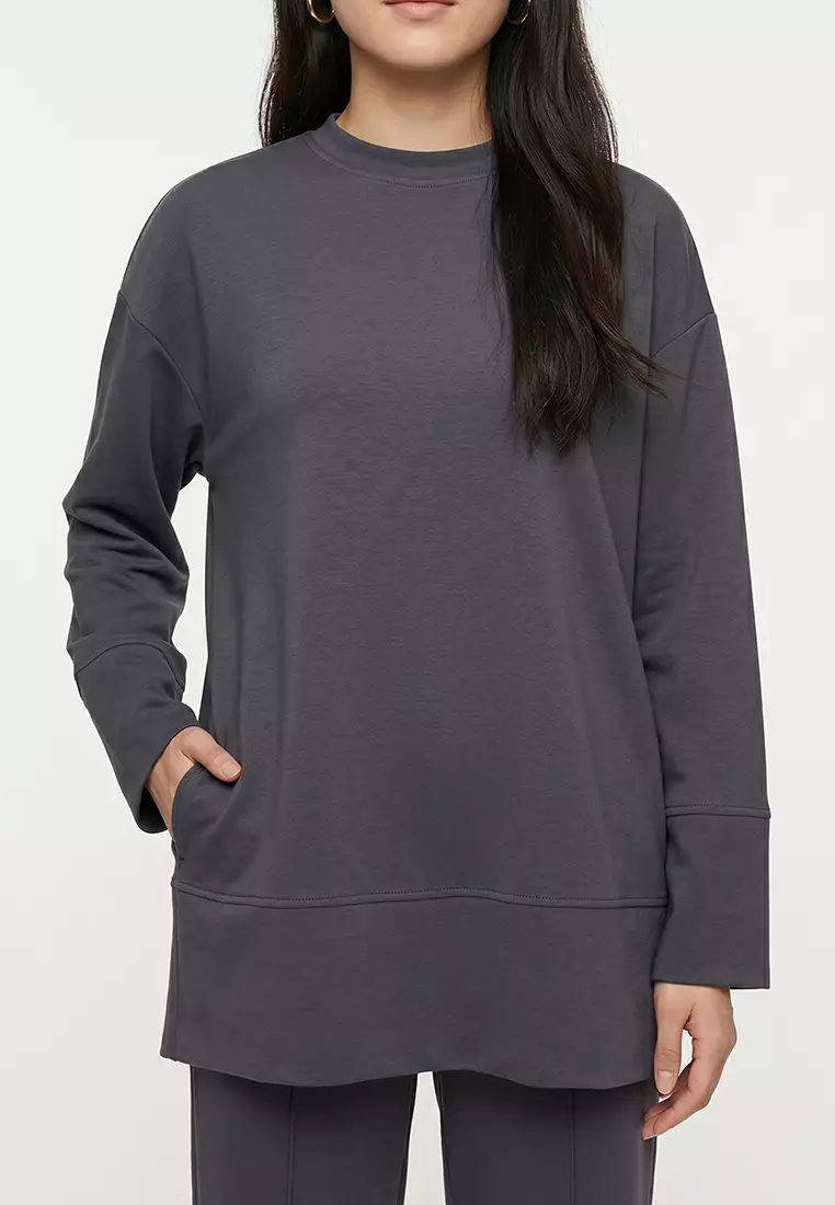 Anthracite Soft Textured Plain Tracksuit TCTSS25EN00005