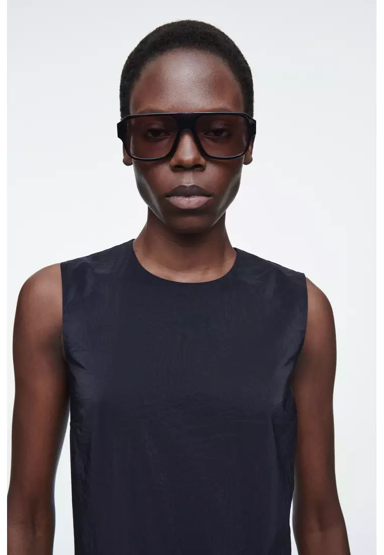 SLEEVELESS BUBBLE-HEM MIDI DRESS