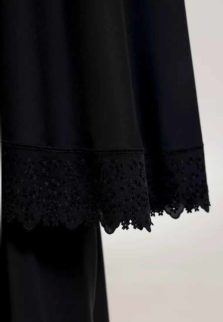 Siti Khadijah Telekung Signature Sakura in Black