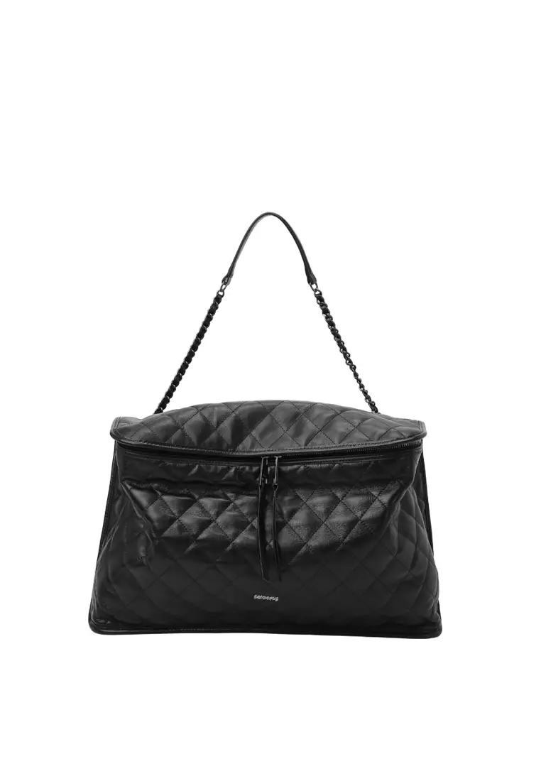 CUBE-II Large Chain Crossbody Bag - Black