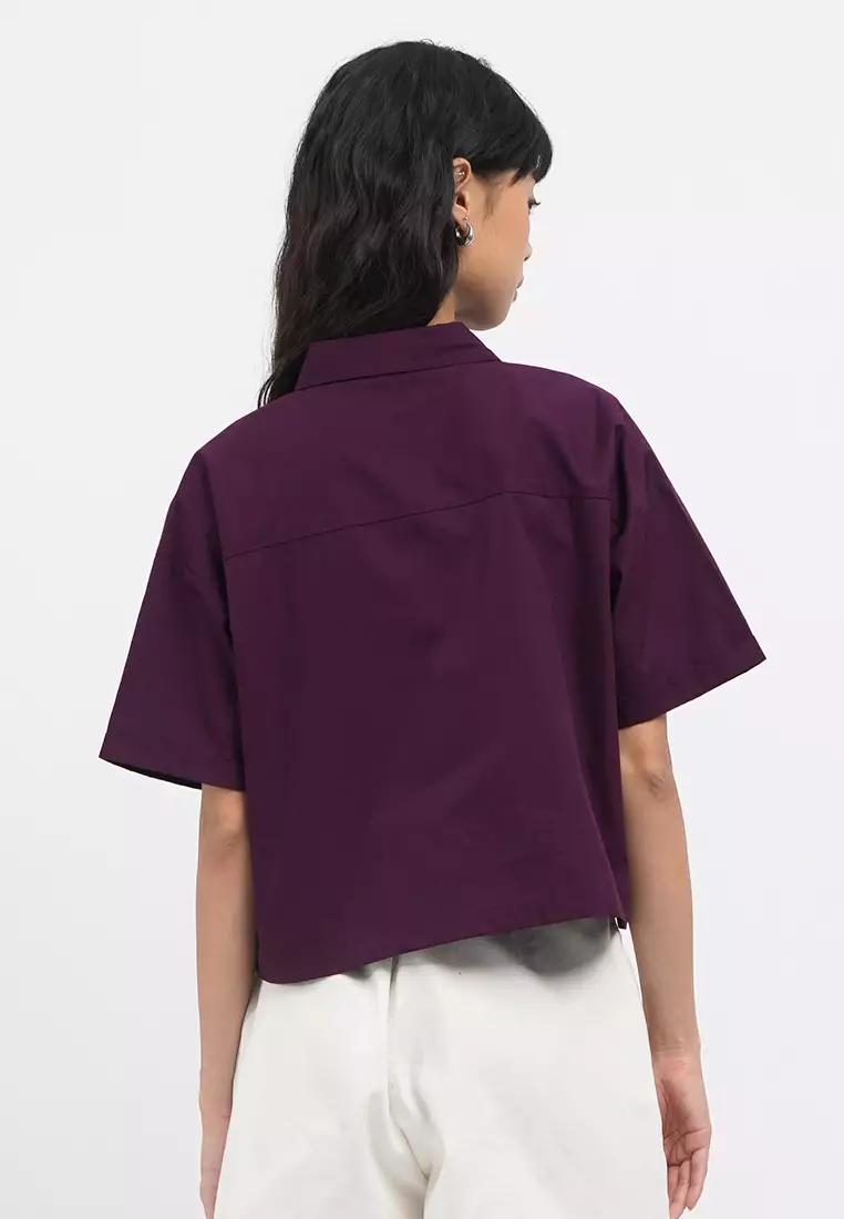 Oversized Crop Short Sleeve Shirt
