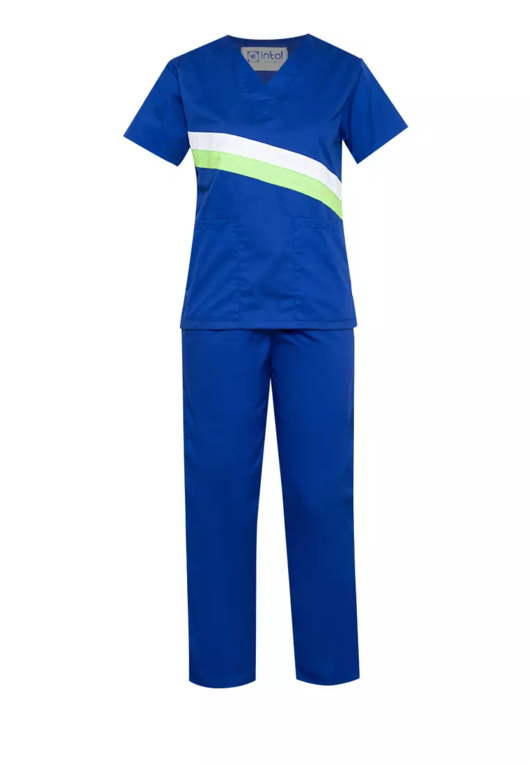 Buy INTAL GARMENTS Scrubs Suit Doctor Nurse Uniform V-Neck Tricolor ...