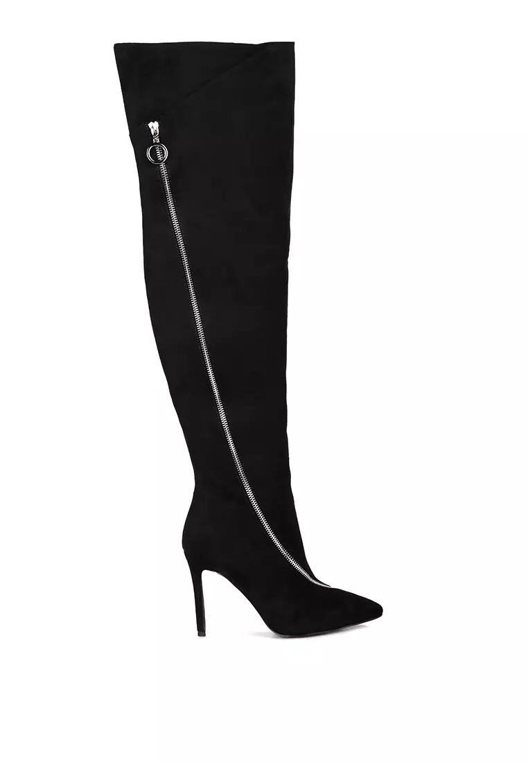 Discount on Rag & Co.  shoes - SKU: Black Zip Around Long Boot