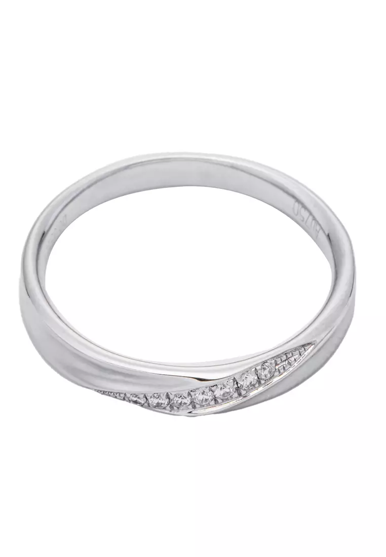 LITZ 18K White Gold  Diamond Ring YM-BRJ0040A-W