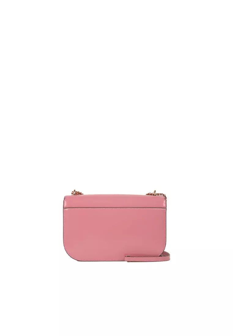 Tory Burch Emerson Patent Flap Shoulder Bag In Pink Ginger 149929