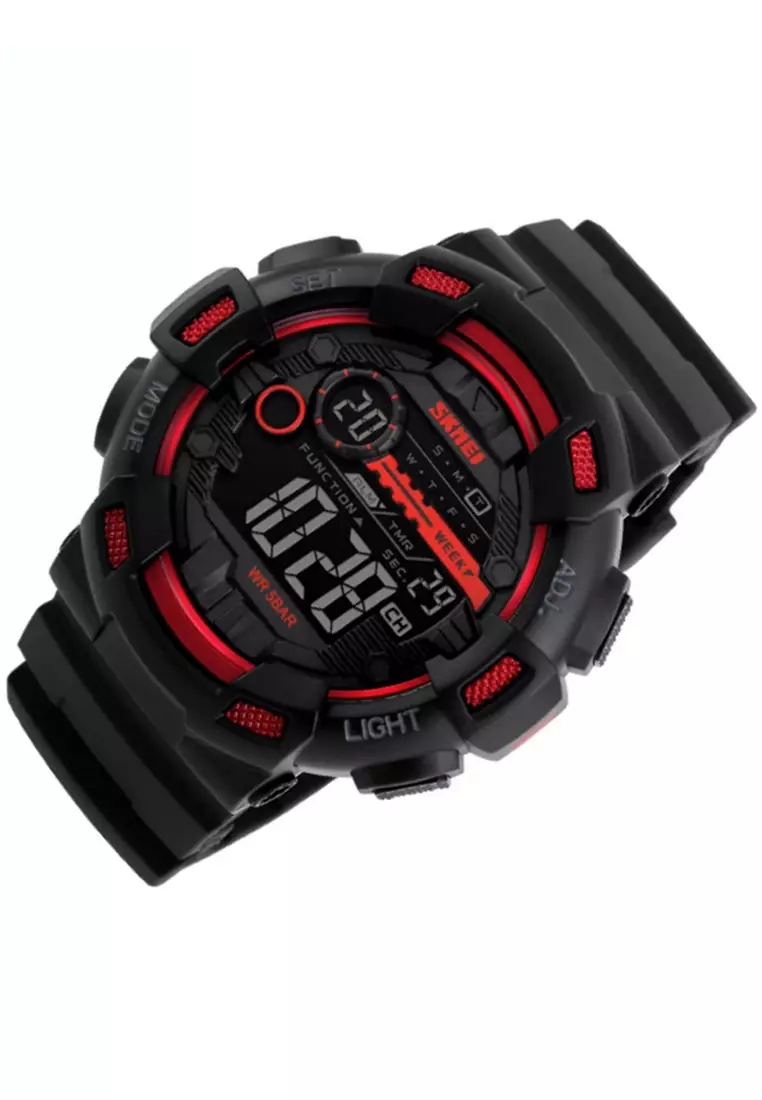 Jam Tangan Casual Digital Pria Waterproof Many Function Strap Tali Material PU GF43 ORIGINAL