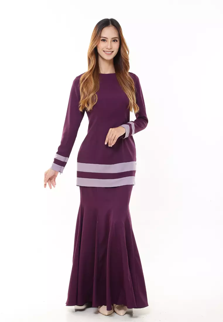 Alicia Kurung Modern in Dark Purple