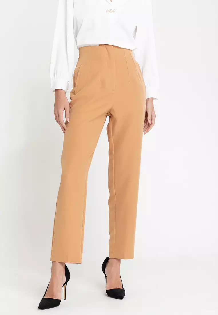 Cael High Dart Waist Tapered Pants
