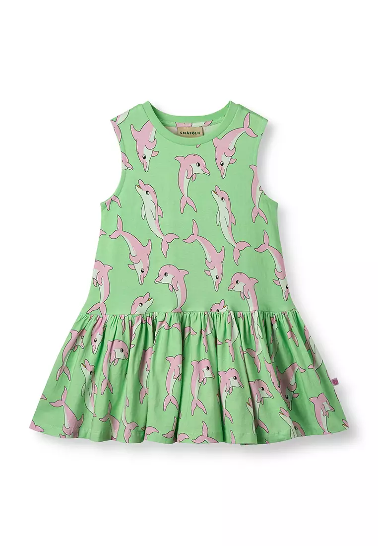 Sleeveless dress with dolphins