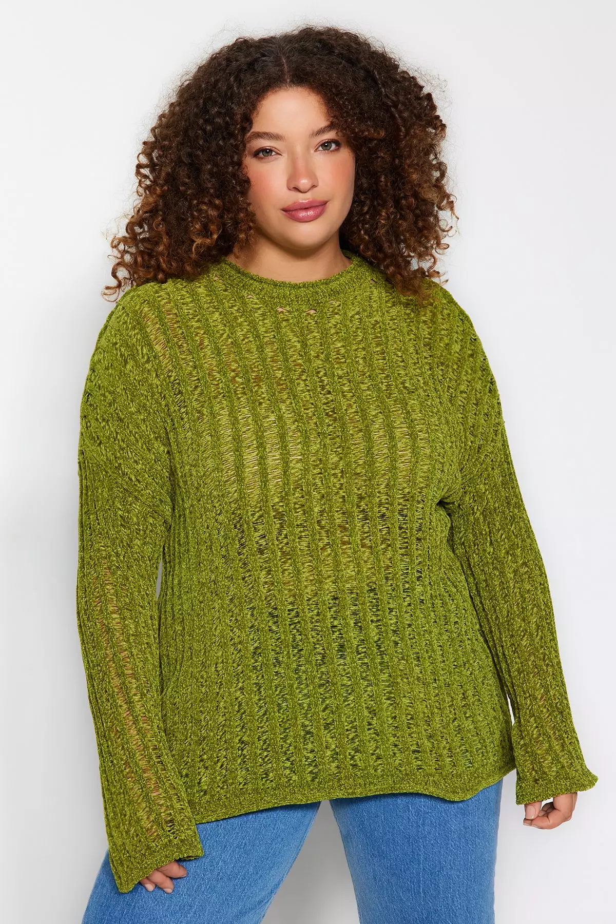 Plus size outlet green jumper