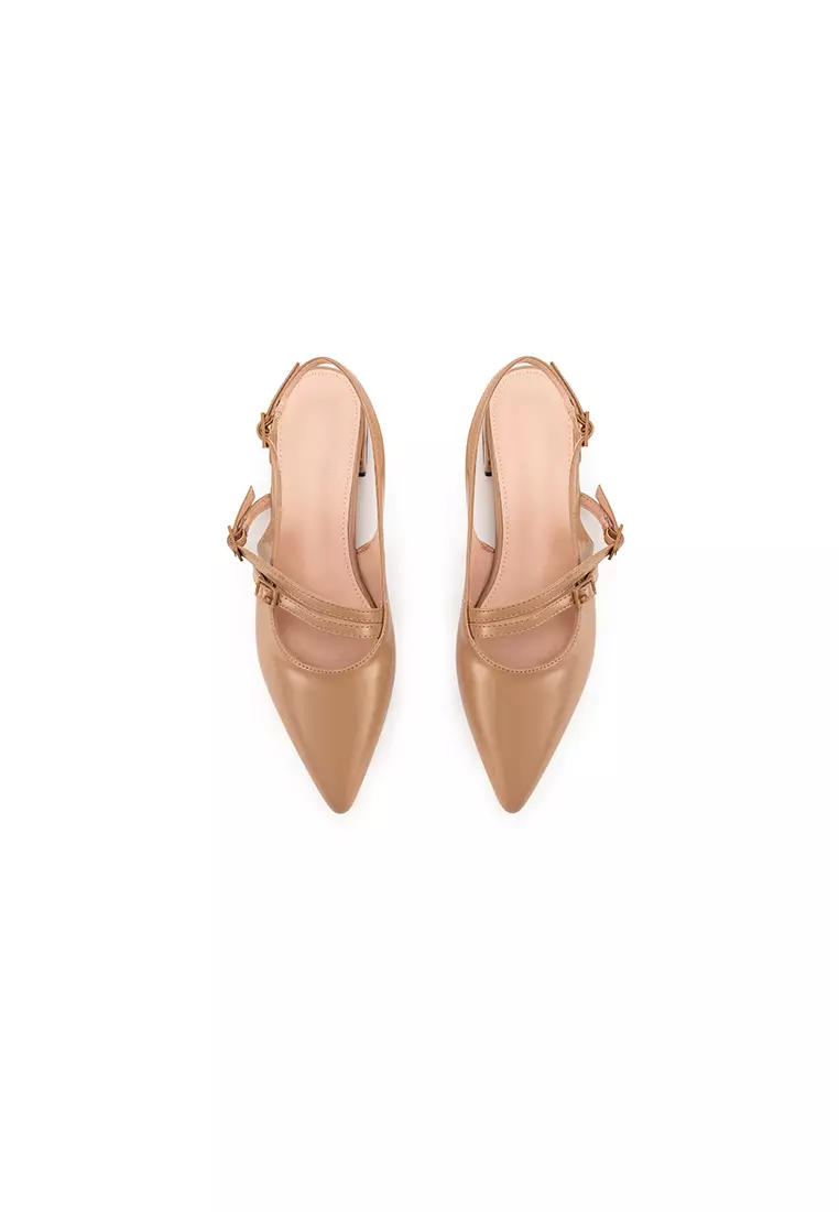 BUCKLE SLINGBACK LOW HEEL
