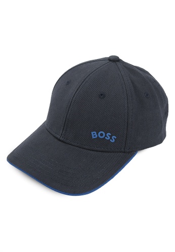 BOSS blue Curved Logo Cotton Twill Cap - BOSS Accessories C43CAACF4DB8DCGS_1