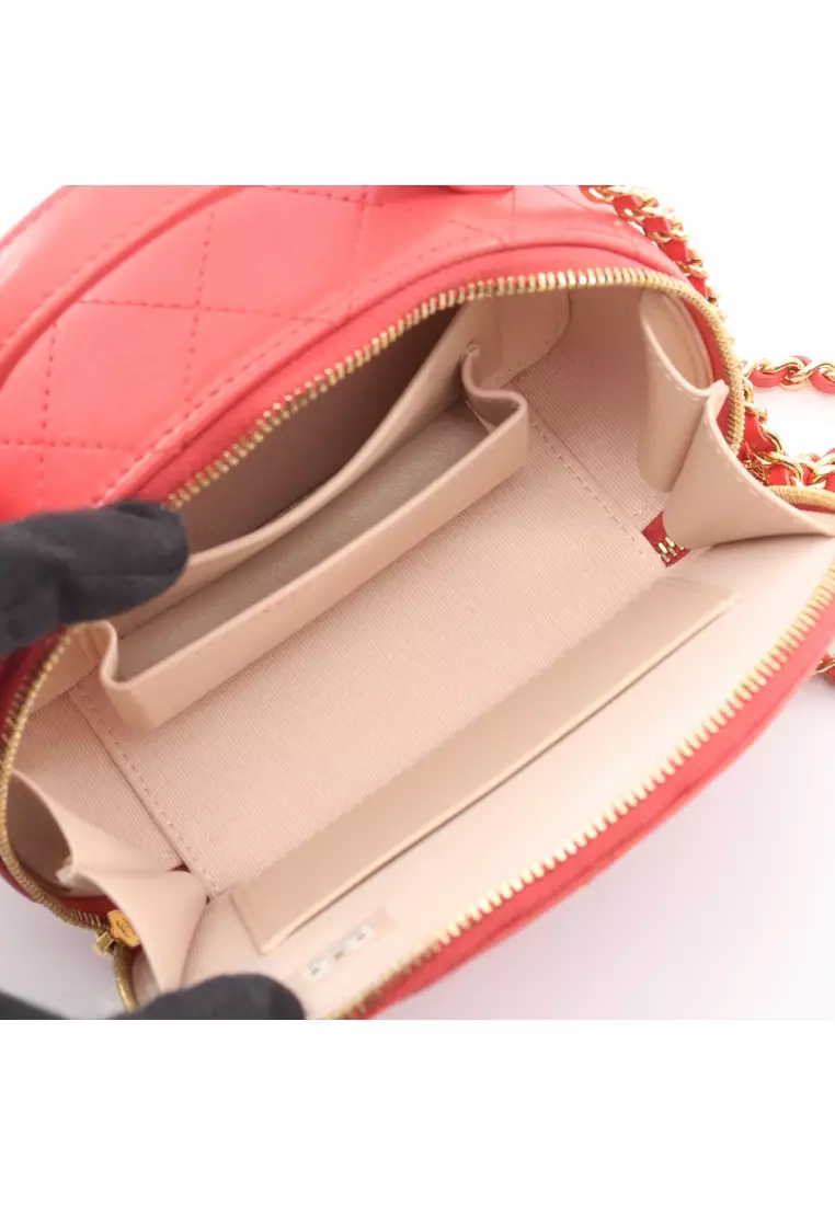 Pre-Loved Chanel matelasse chain shoulder bag lambskin pink gold hardware 2WAY