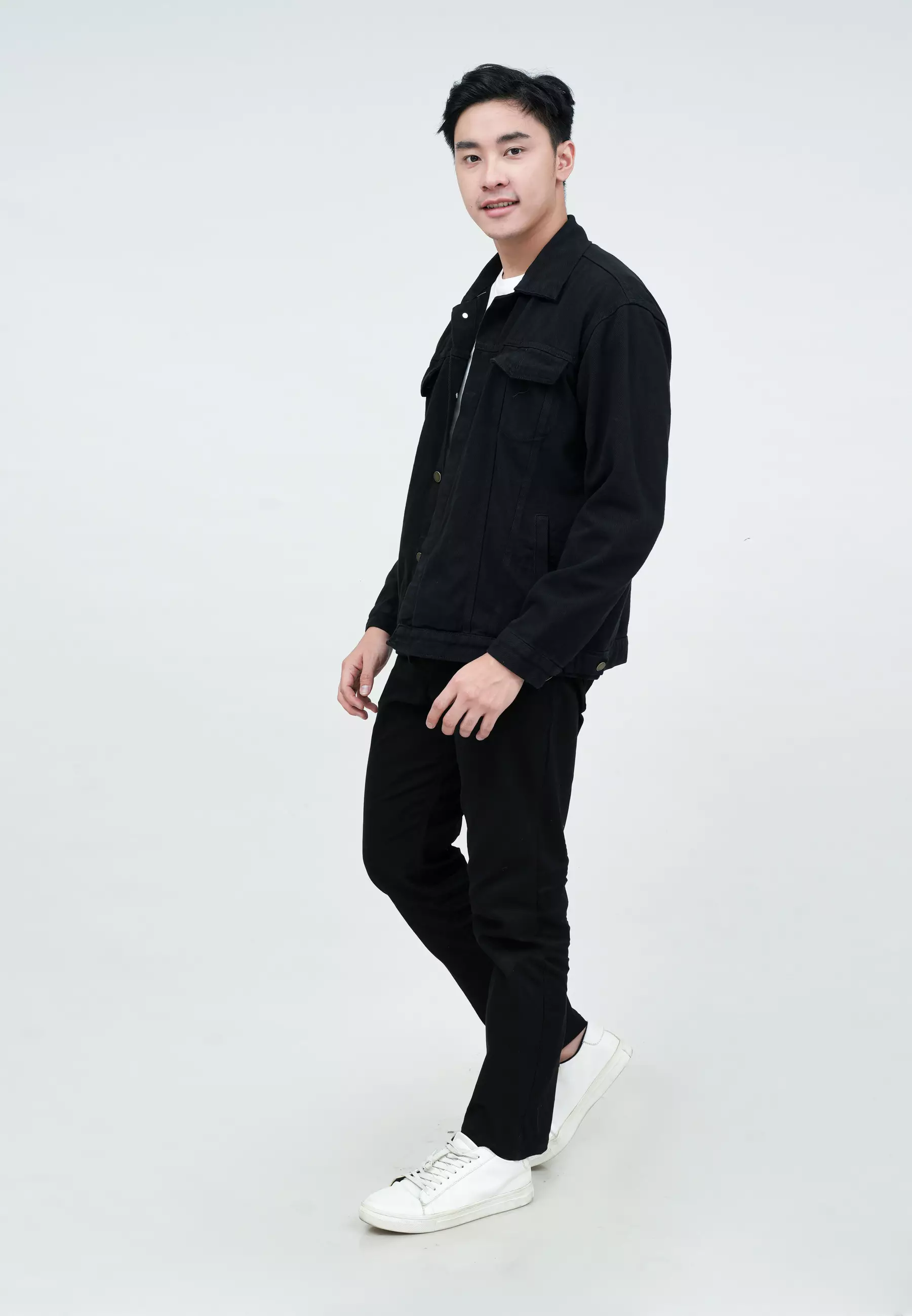 Houseofcuff Jaket Jeans Denim Hitam Tebal Pria Unisex Damaged