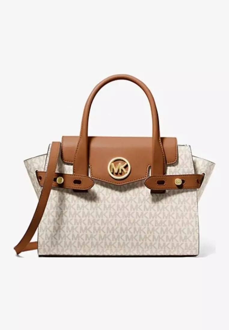Michael kors mercer outlet medium logo belted satchel