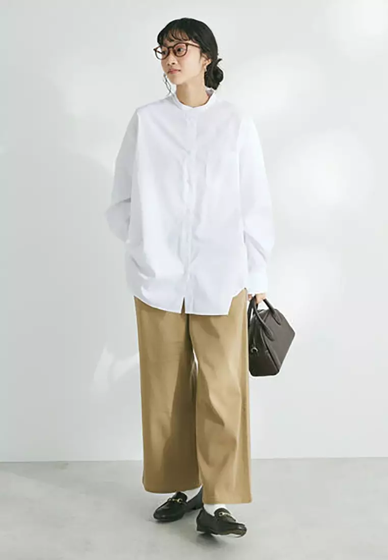 Craft Standart Boutique - Chisaki Band Collar Shirt Off White