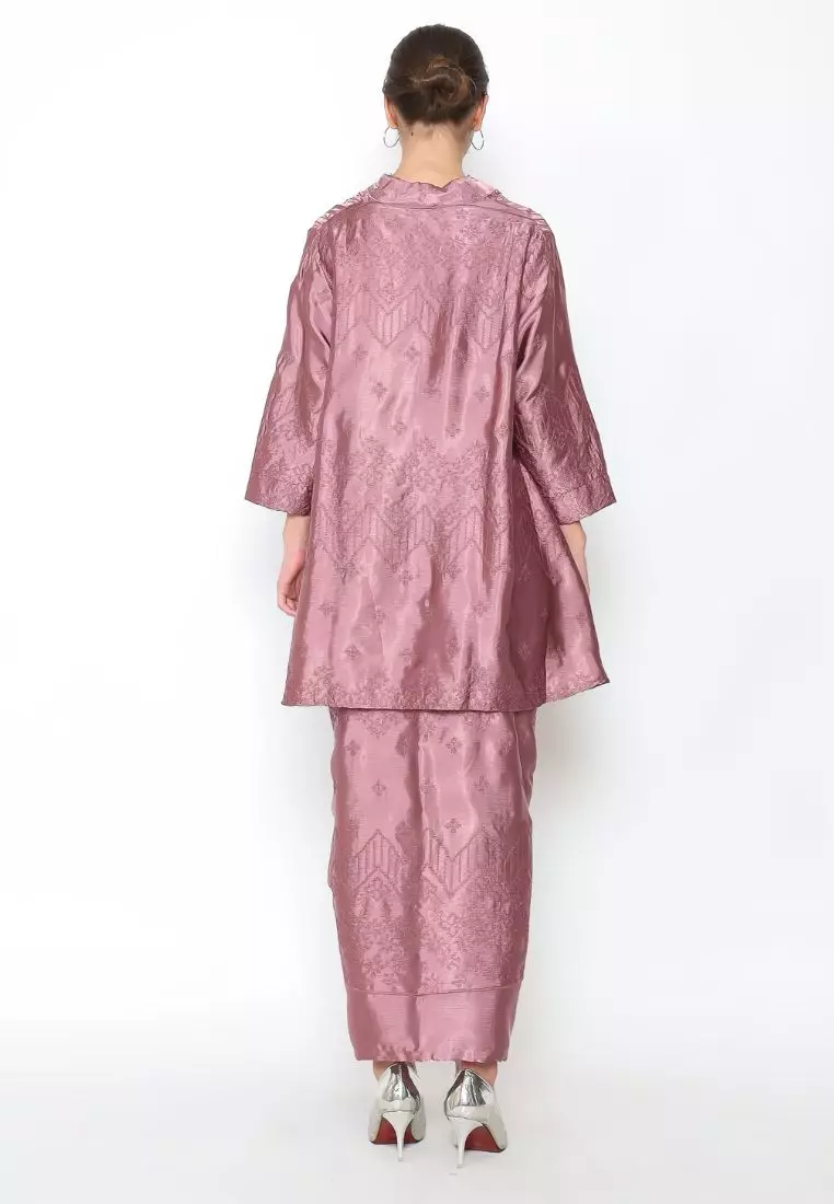 Rinjanie Batik x Senorita - Blouse Kalong Kerah Bordir - Rok lilit Bordir  - Setelan Blouse dan Rok Lilit - Setelan Bordir - Set Baju Muslim - KKRC - UG