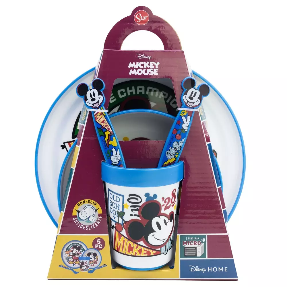 Disney Stor Nonslip Premium Microwave Safe Plastic Tableware Set Minnie - Perlengkapan Makan Anak Anti-Selip BPA Free