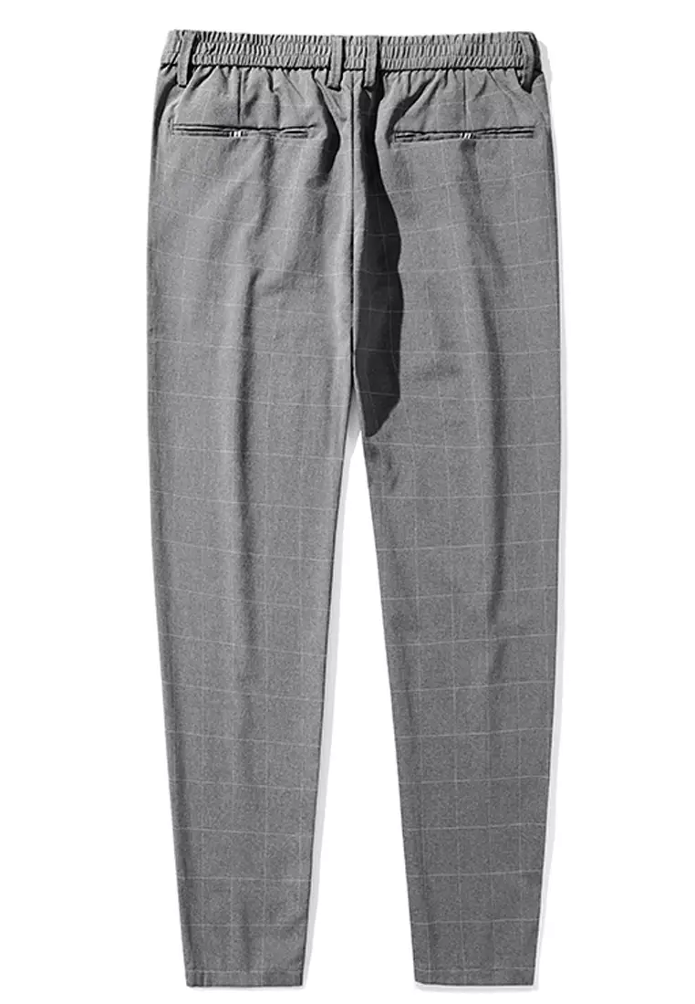 Slim Fit Check Suit Trousers