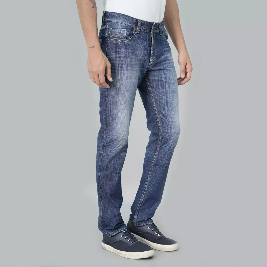 LGS - Celana Jeans Panjang Warna Biru Denim Motif Washed - JPF.209.P103.A674.C