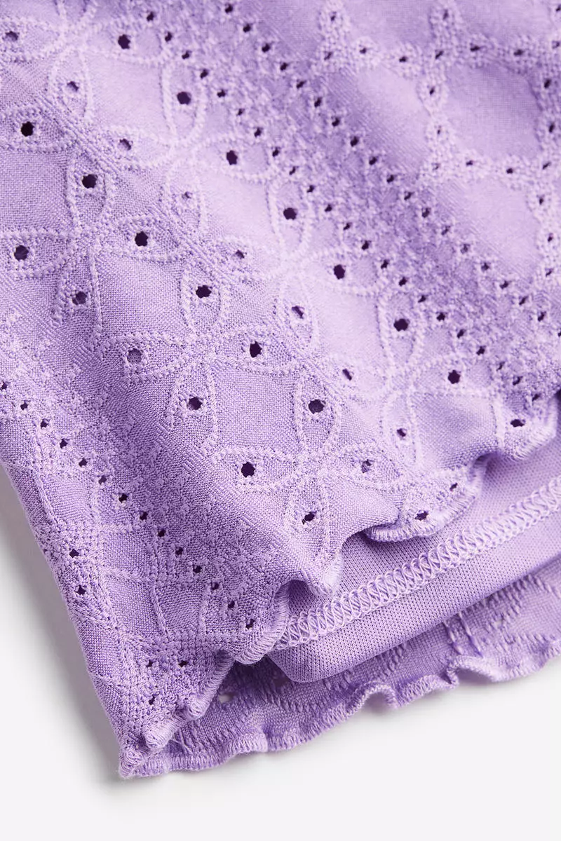 Purple paper bag shorts shop
