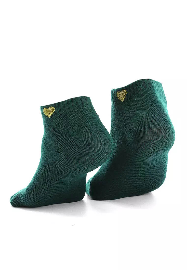 Nercyla Kaos Kaki Wanita Love Ankle Socks Casual Footwear Material Spandex ORIGINAL - Green
