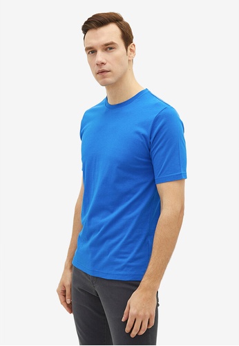 LC WAIKIKI blue Basic Cotton T-Shirt 03422AA8E32A27GS_1