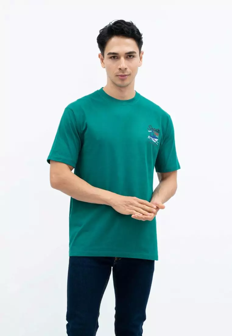 Houseofcuff T-shirt Kaos Motif Snack Time Pendek Turquoise Size S-4XL