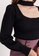 Hook Clothing black Long Sleeve Knit Choker Blouse DC0B7AA8A6143CGS_6