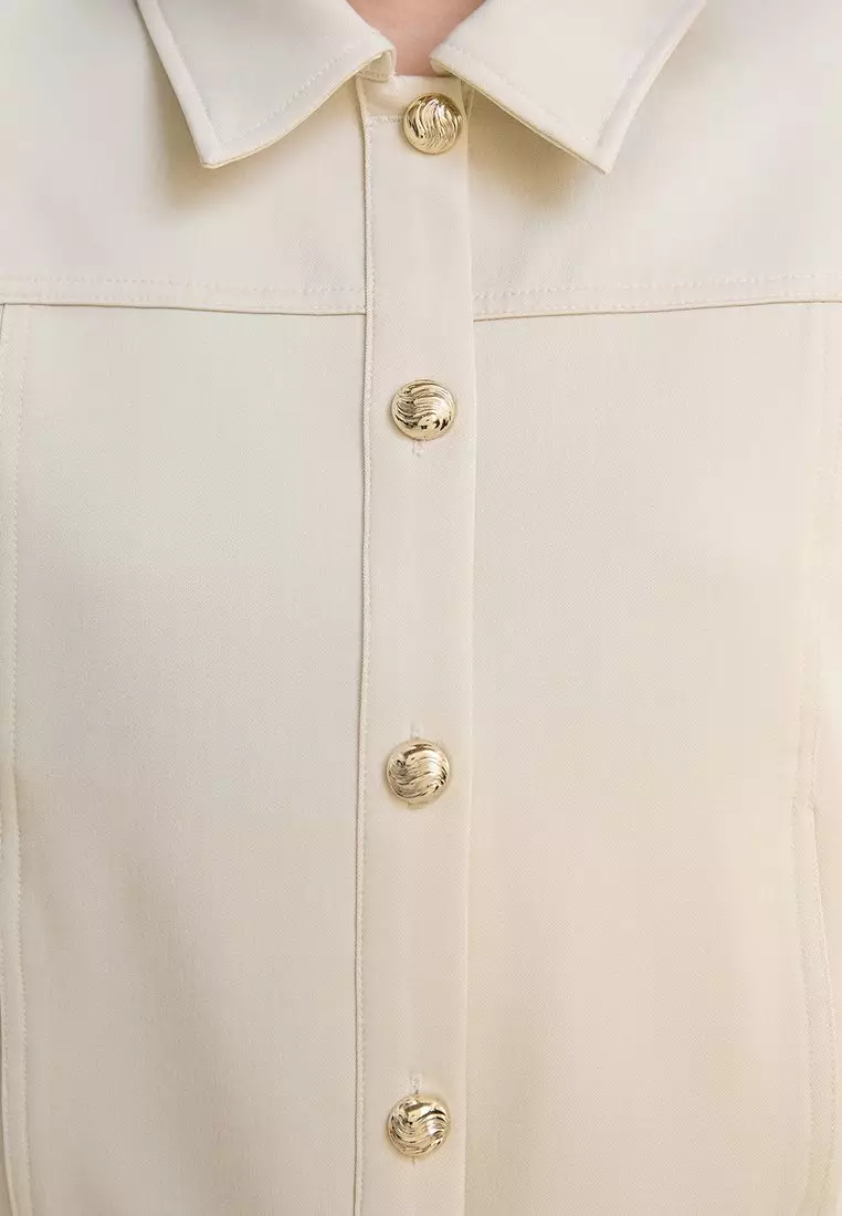 Button Front Jacket - Taupe