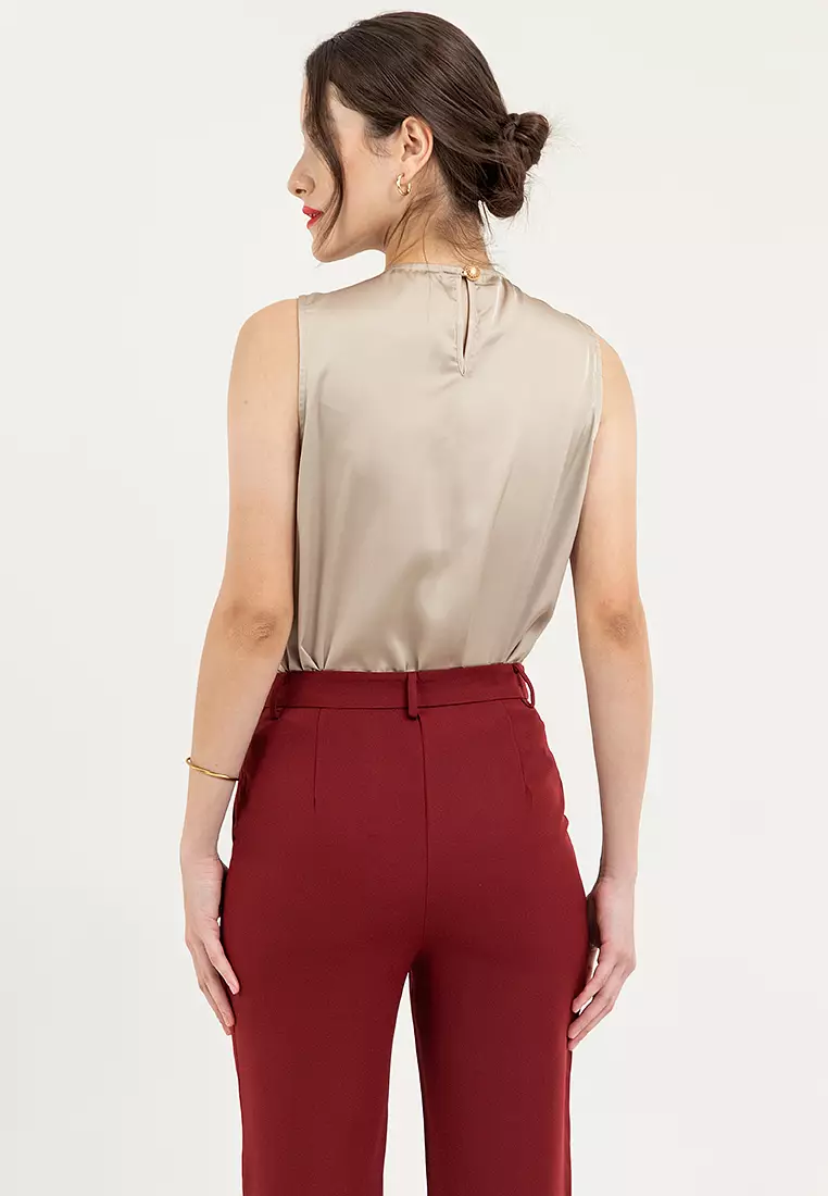 Charlotte Sleeveless Drape Blouse