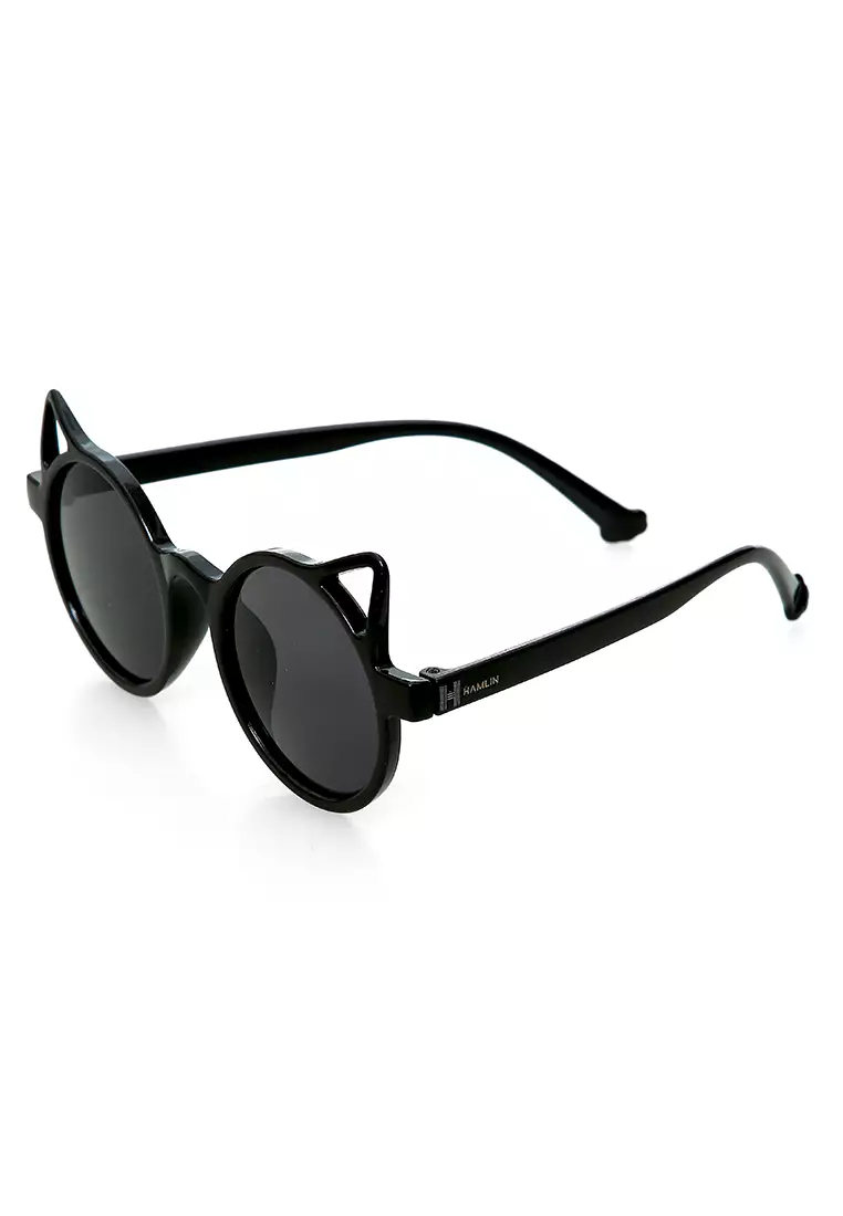 Ulrico Kacamata Hitam Anak Unisex Cat Ear Model Sunglasess Cute Design Material PC ORIGINAL - Black
