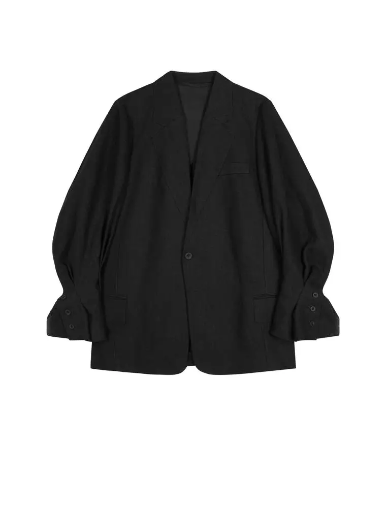 百搭宽松中长款西服