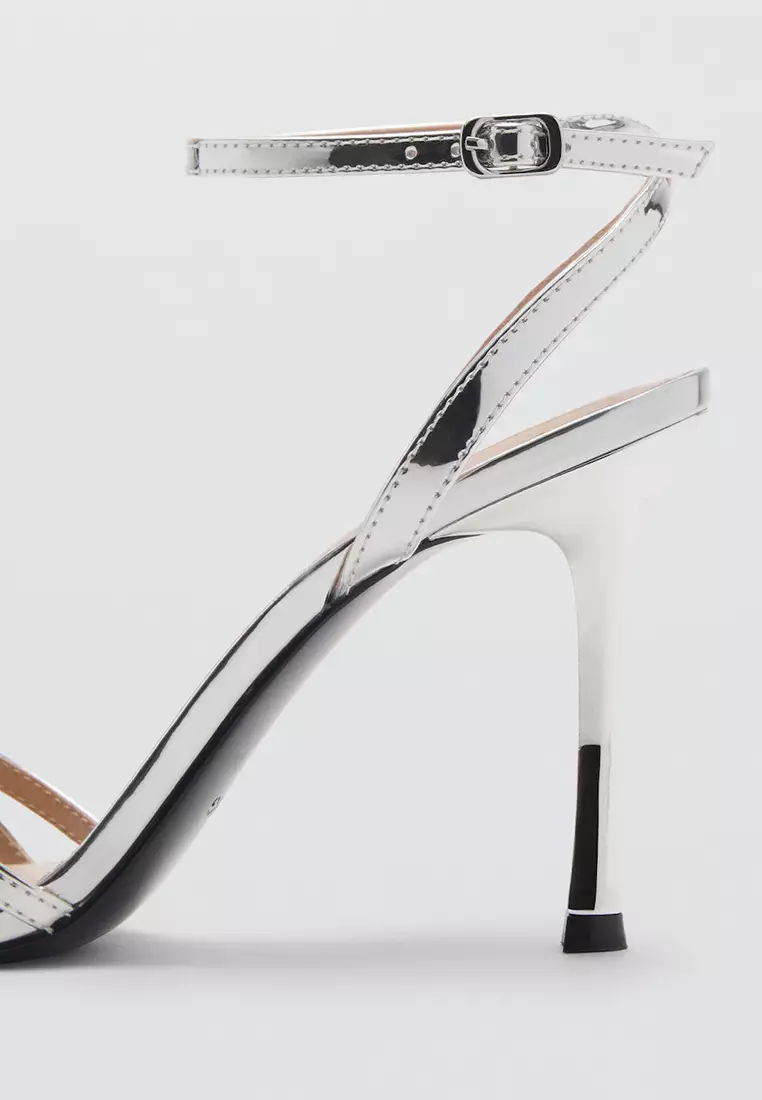 Combined-Strap Heeled Sandals