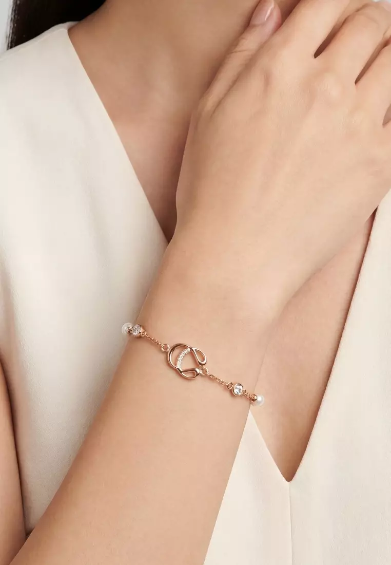 「堅不可摧的你」珍珠手鏈（玫瑰金）