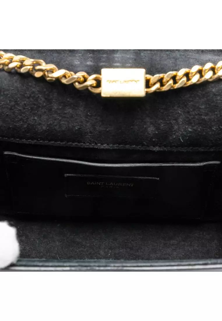 Pre-Loved Saint Laurent Small Patent Monogram Kate Tassel Crossbody