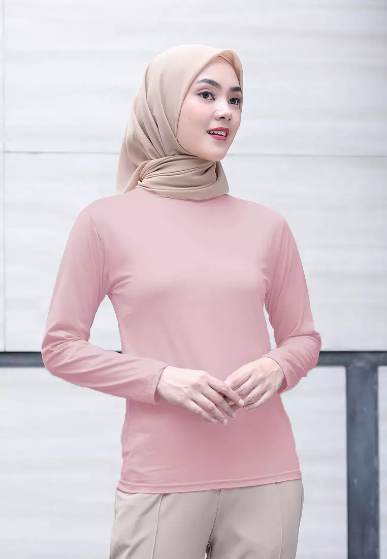 Cotton Bee - Manset Lengan Panjang Aneisha Inner Rayon - Pink Blush - XL 