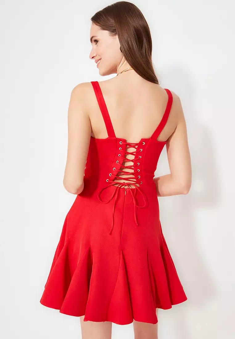 Weaving Bodice Detailed, Piping Dress