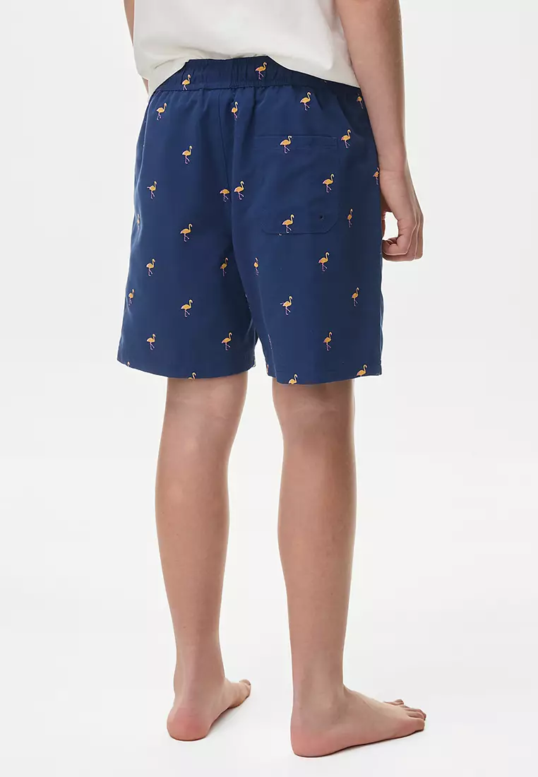 Flamingo Embroidered Swim Shorts