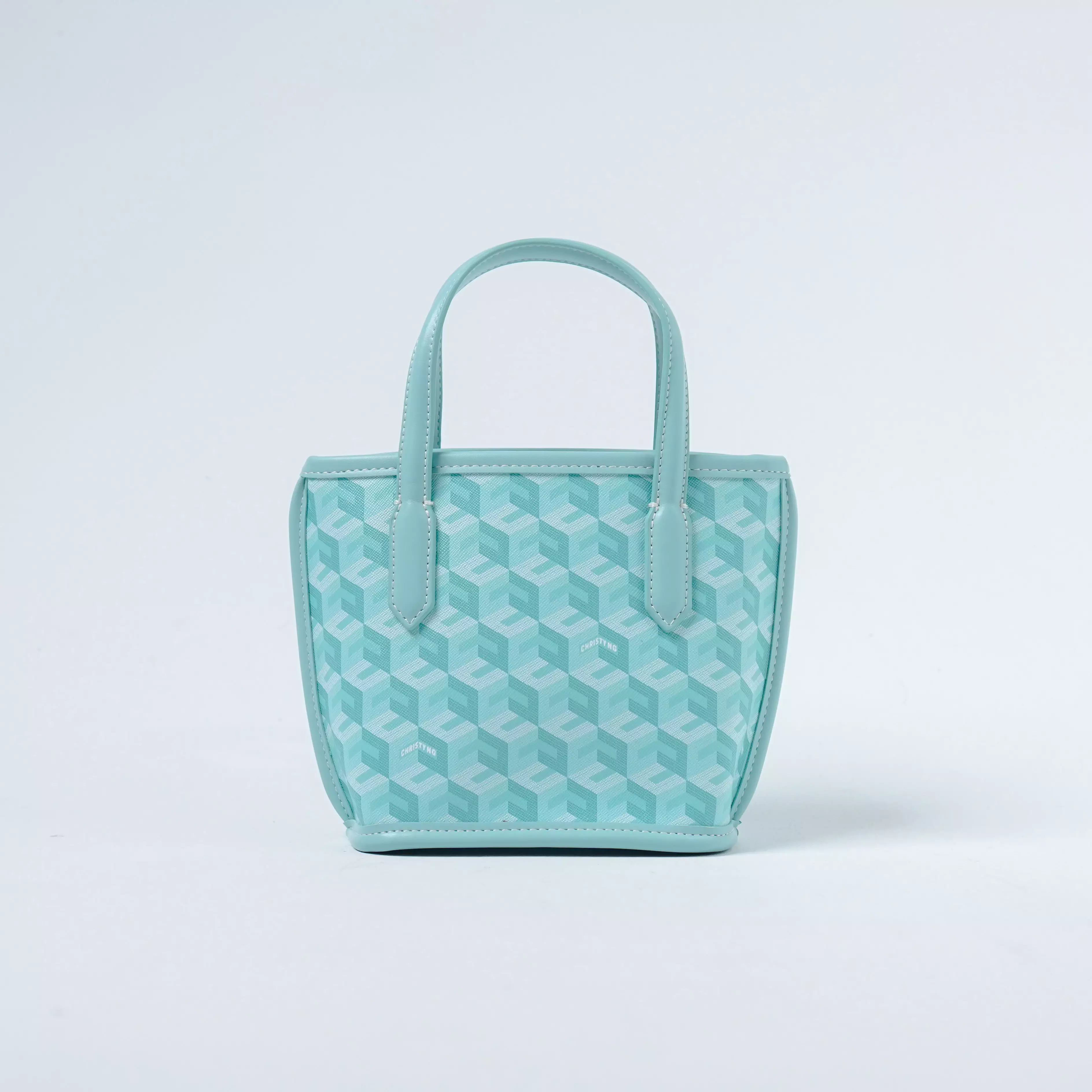 Tas CHRISTY NG RUSSO MONOGRAM PATTERN BABY BLUE TOTE BAG MICRO 100% ORIGINAL