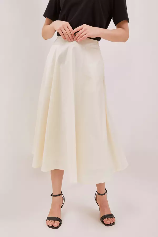 MINIMAL - Kamelie - Rok Midi A line - Offwhite Colour Offwhite