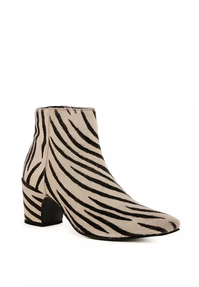 Zebra Print Ankle Boots