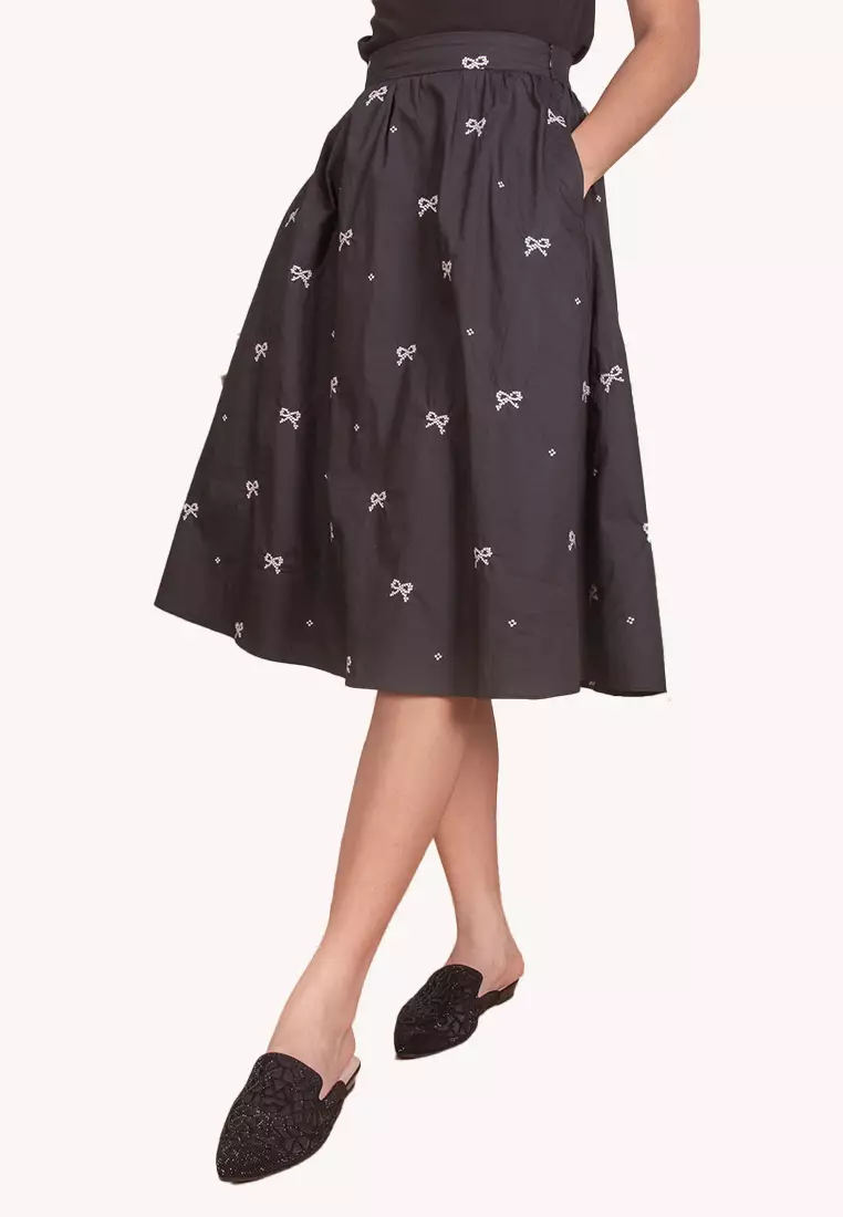 Buy L zzie LZZIE PAOLA EMBROIDERED SKIRT BLACK 2024 Online